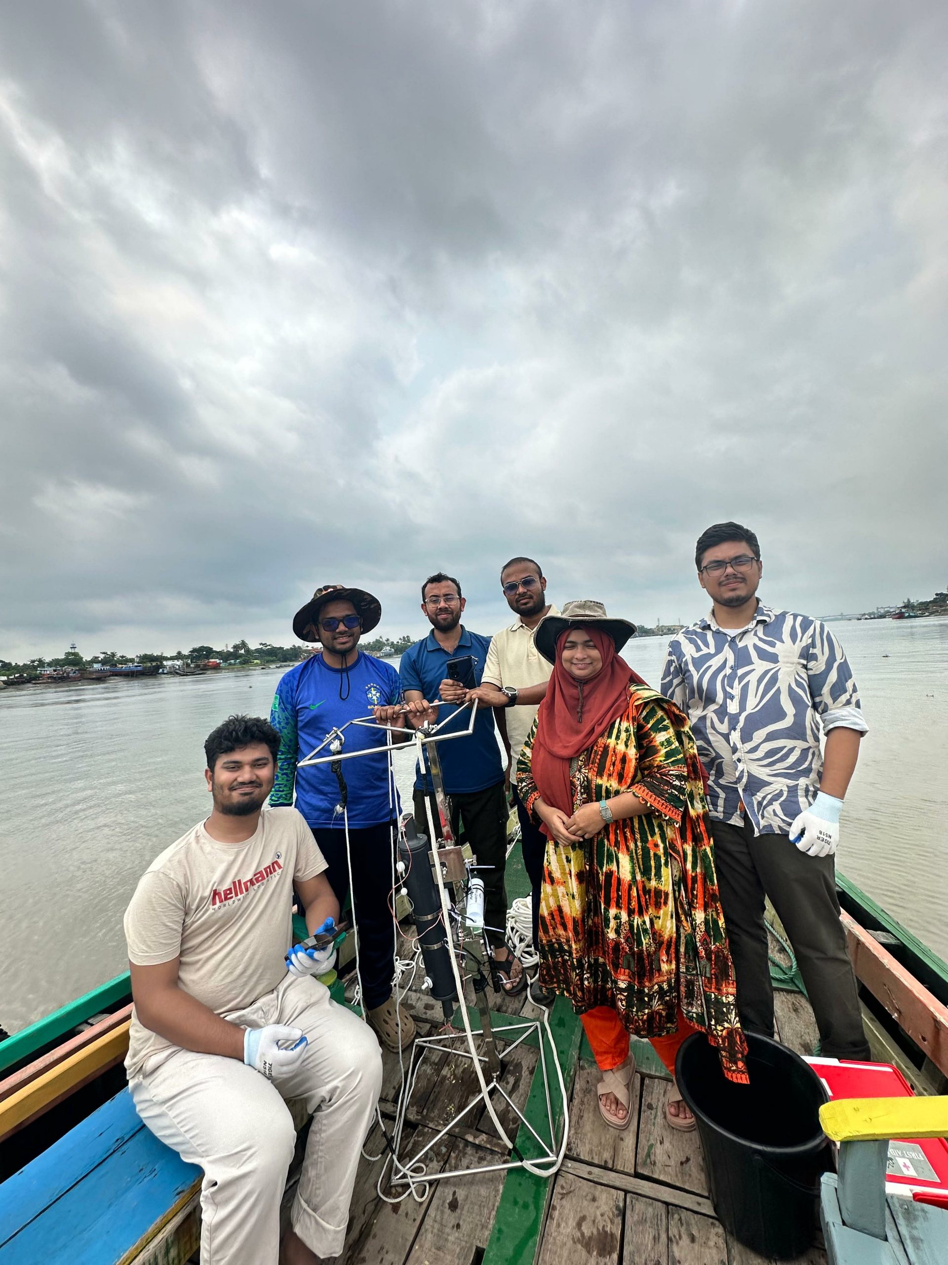 Marine Research vessel on Sundarbans coastline